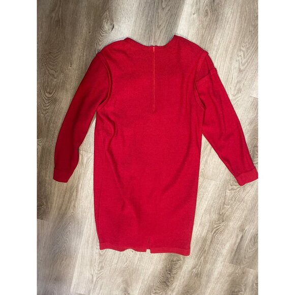 Vintage Steve Fabrikant Wool Dress Christmas Holidays Red - Picture 14 of 14